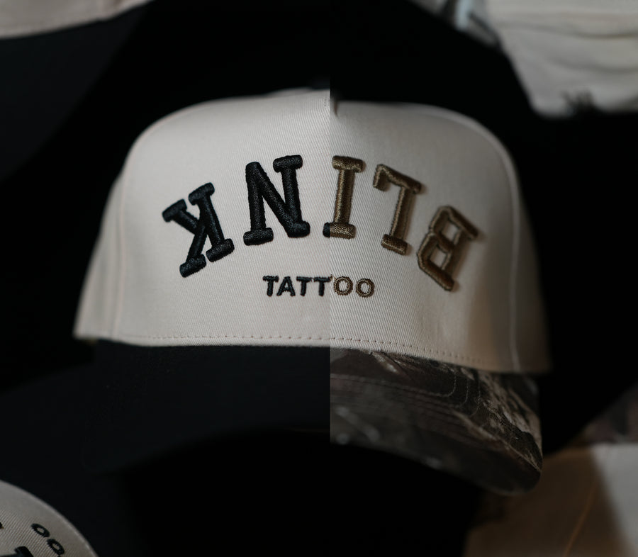 Hat Combo showing both Black & Cream and Camo & Cream styles